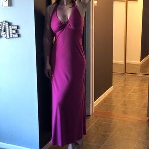 BISOU BISOU FLATTERING sz8 PURPLE HALTER DRESS